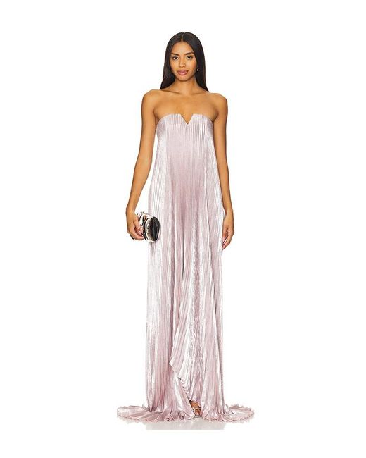 Vestido Largo Tie En Color Rosado Talla (También En 12/L, 6/Xs, 8/S) L'idée de color White