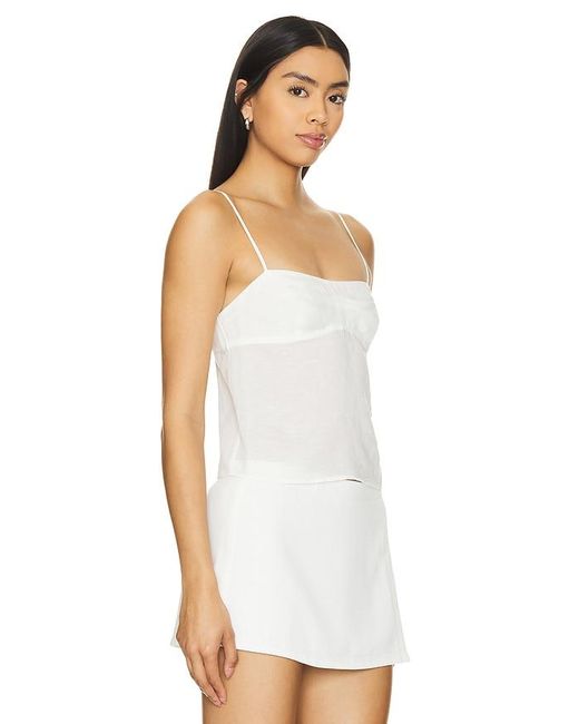 Onia White Air Linen Open Back Top