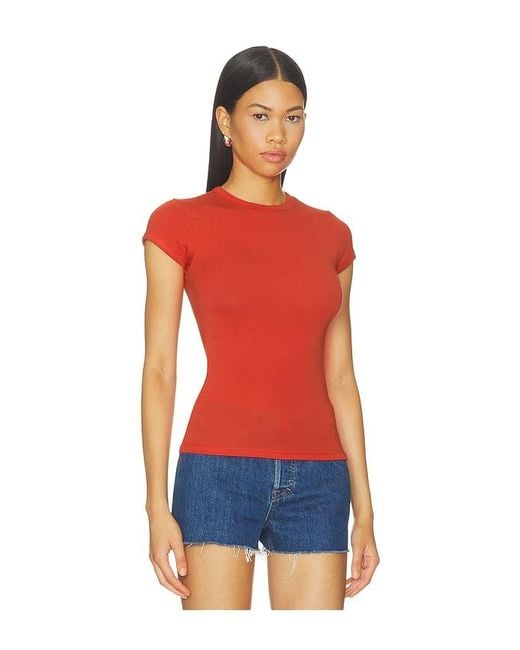 GRLFRND Red Crew Neck Slim Fit Tee