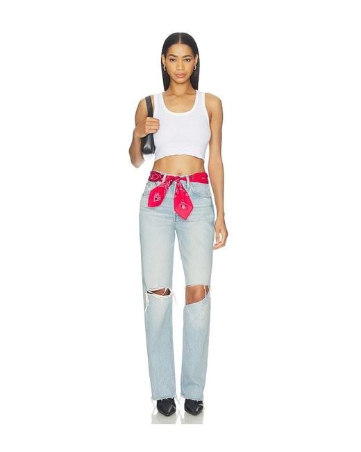 Re/done White Cropped 60S Tank