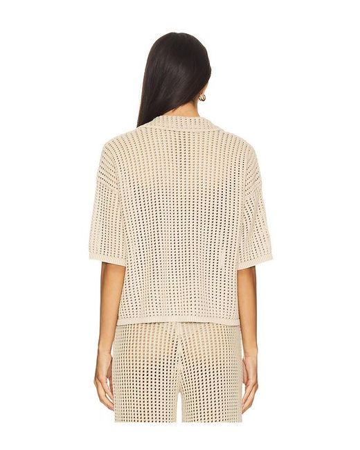 Barefoot Dreams Natural Sunbleached Buttoned Short Sleeve