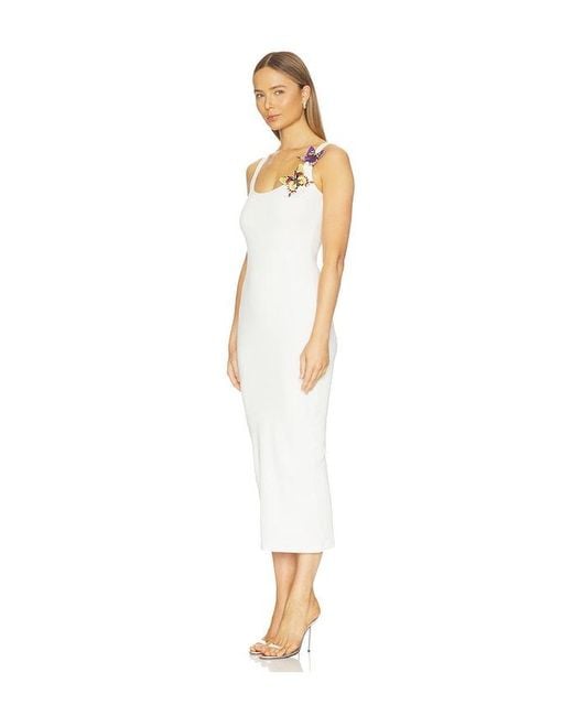 Blumarine White Butterfly Tank Dress