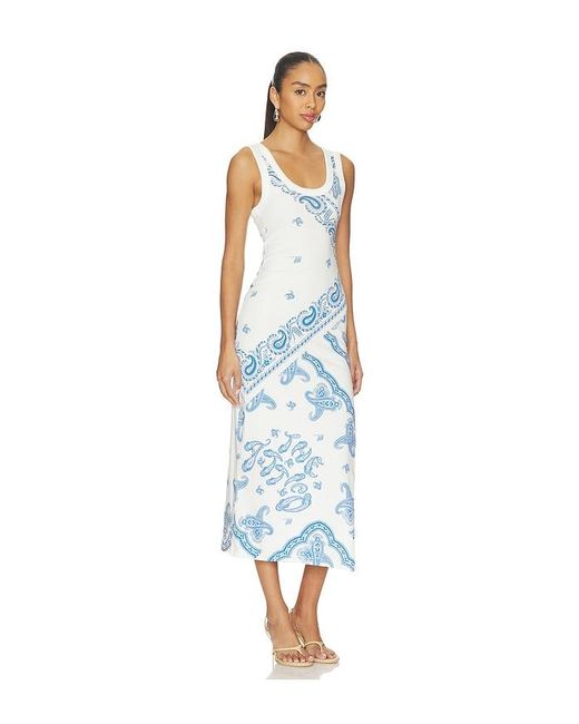 The Attico Blue Paisley Midi Dress