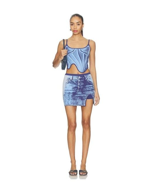 Ph5 Blue Mila Denim Print Tank Top