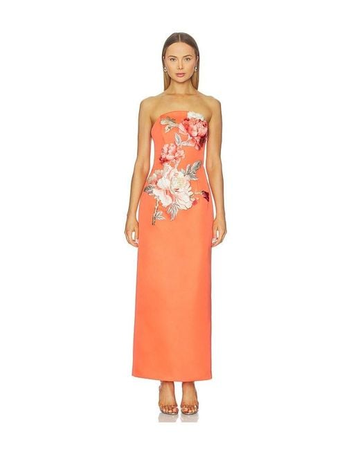 LEO LIN Orange Ava Maxi Dress