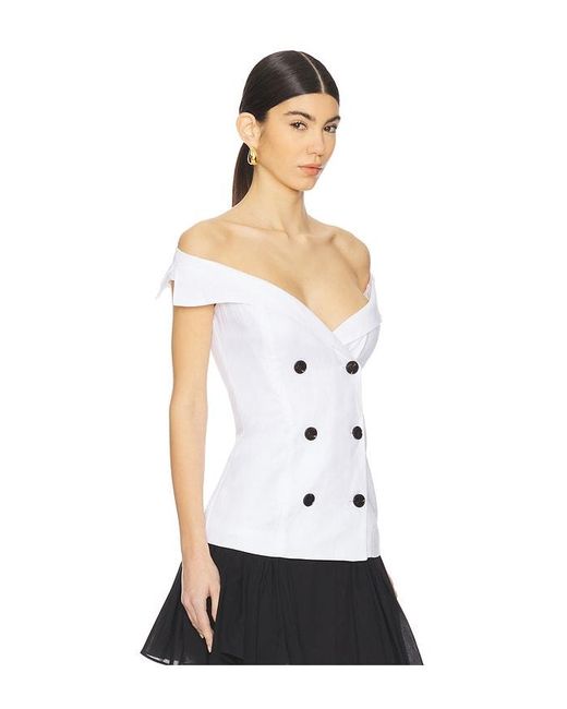 Bardot White Eliora Button Front Top