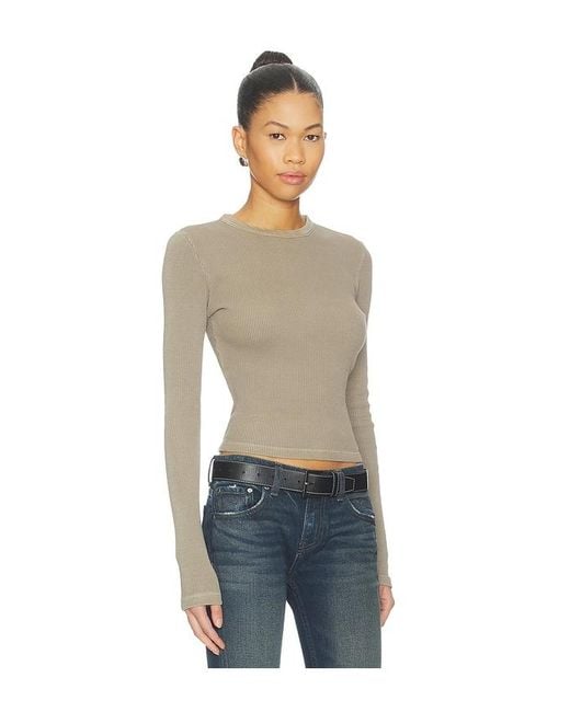 Citizens of Humanity Natural Pillar Waffle Crewneck Top