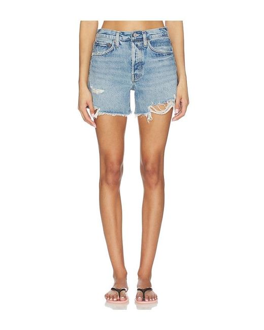 Agolde Blue Long Parker Shorts
