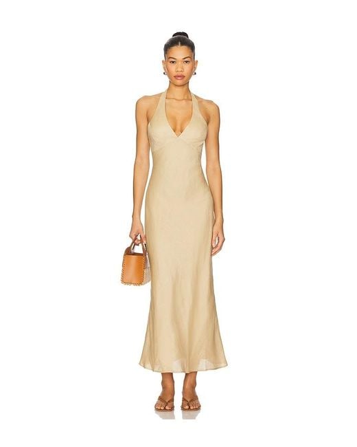 Bardot Paola ミディ丈ドレス Natural