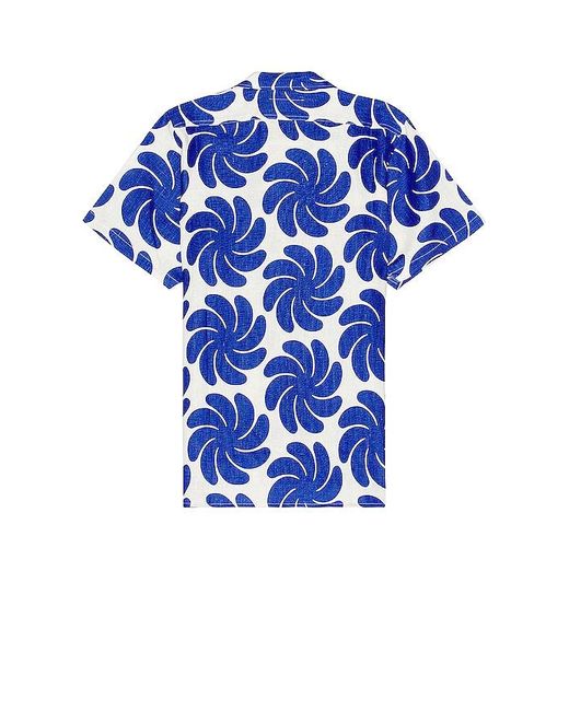 Oas Blue Nebula Cuba Linen Shirt for men