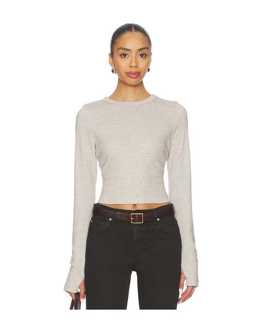 Top De Manga Larga Con Cuello Redondo Carryover Fleece En Talla (También En M, S, Xl, Xs) Susana Monaco de color Multicolor