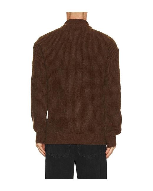 Barbour Brown Gearstone Textured Knit Sweater for men