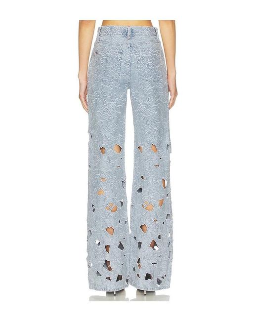 Alice + Olivia Blue Chic Eyelet Jean