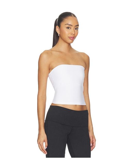 Beyond Yoga White Spacedye Strapless Top