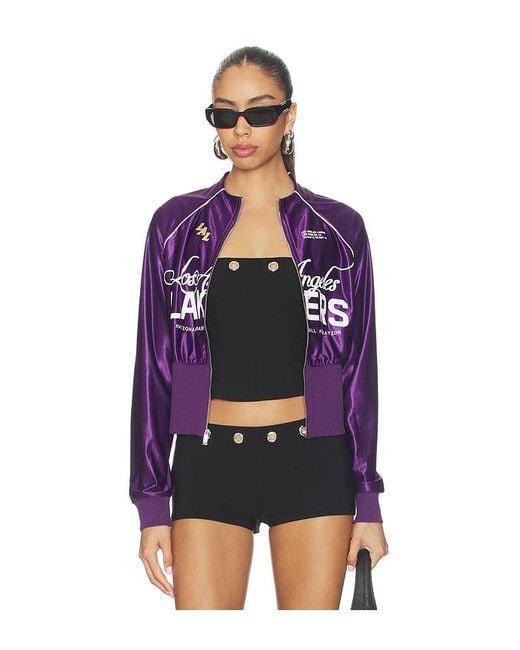OFF SEASON Purple La Lakers Cropped Track Jacket