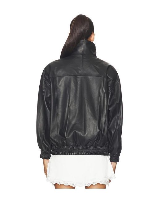 AEXAE Black Leather Collar Jacket