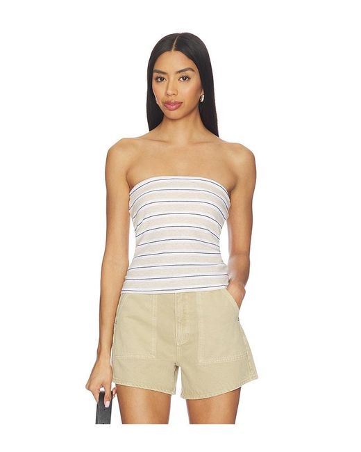 Enza Costa Natural Stripe Classic Bandeau Top