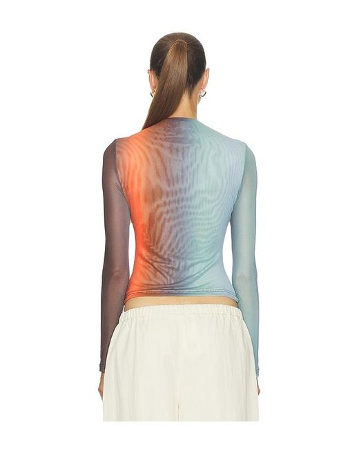ROAME. Blue Evie Mesh Long Sleeve Top