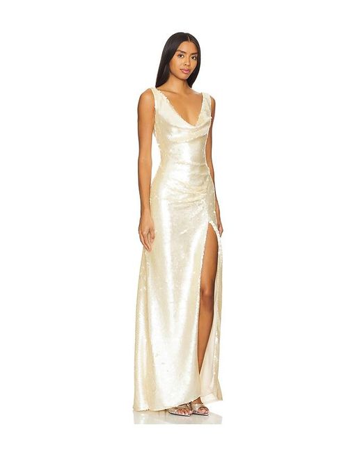AKNVAS Natural Sequined Proserpina Gown