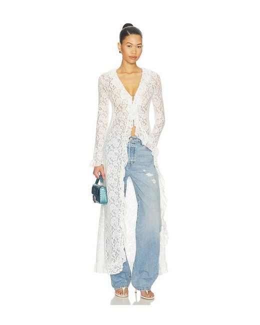 Lioness White Long Nights Duster