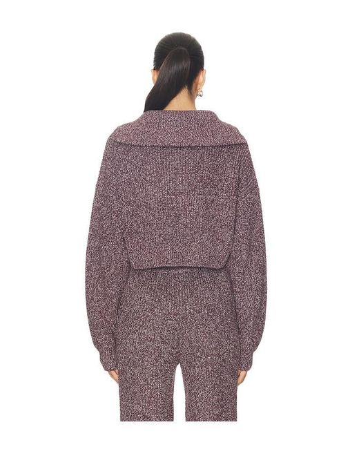 WellBeing + BeingWell Purple Dale Half Zip Sweater