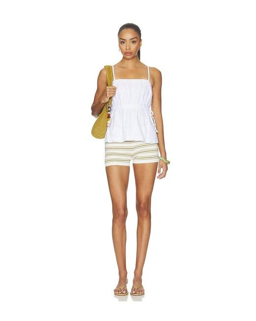Bobi White Side Tie Cami Top