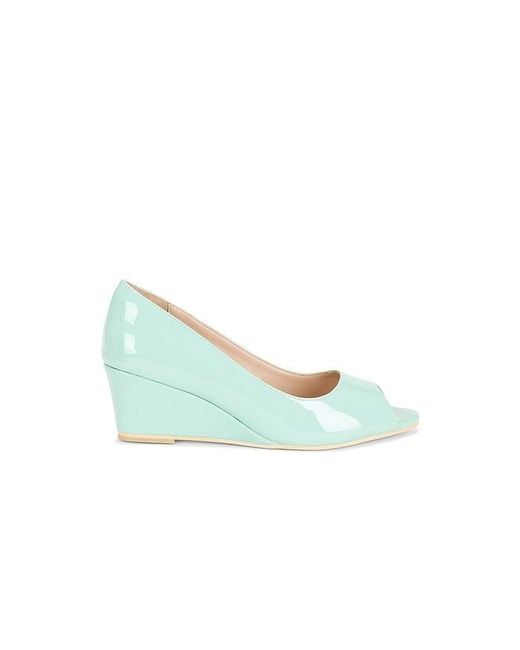 Nii HAI Blue Open Toe Vinyl Mule Wedge