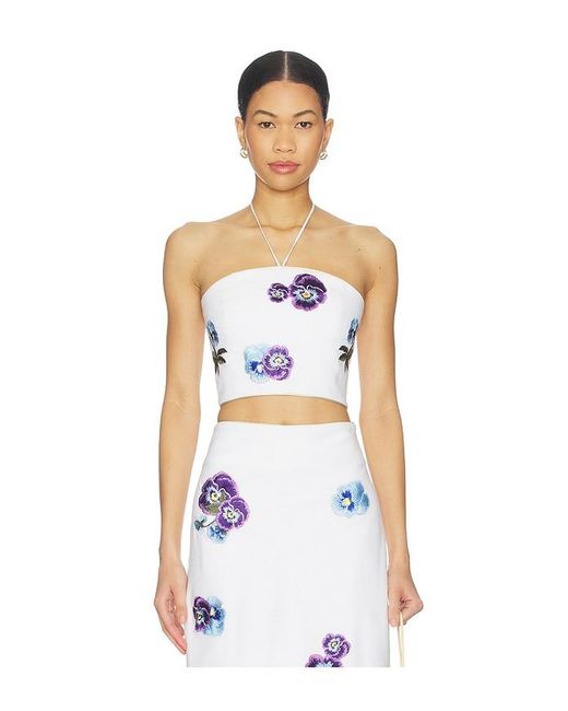 Rosewater House White Pansy Bustier