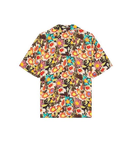 Siedres Multicolor X Fwrd Mandarin Collar Short Sleeve Shirt for men