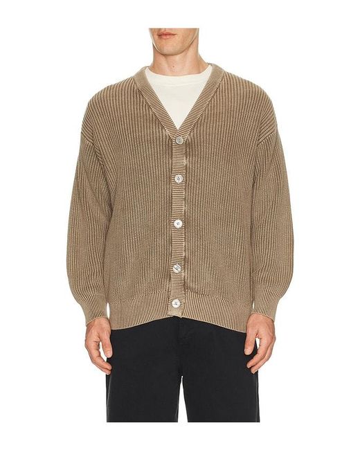 Devereux Golf Natural The Fisherman Rib Cardigan for men