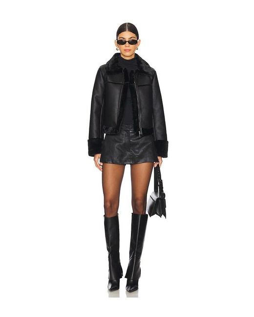 superdown Black Sasha Faux Leather Jacket