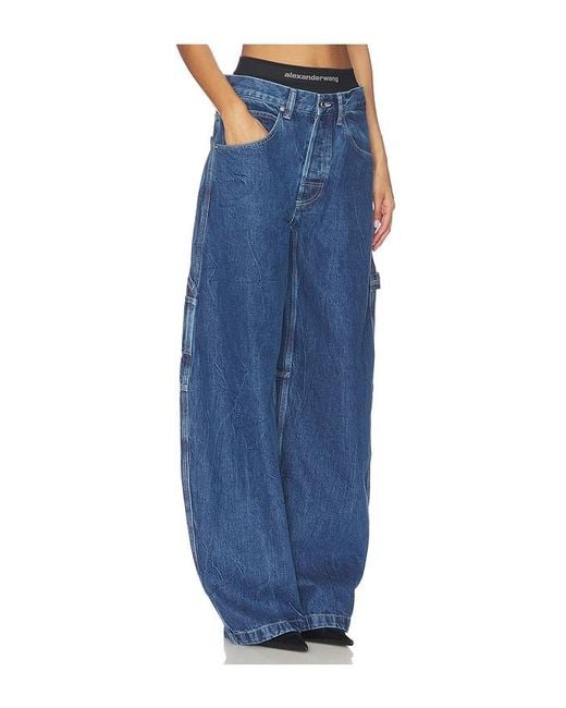 Alexander Wang Blue Pre-Styled Oversized Wide Leg