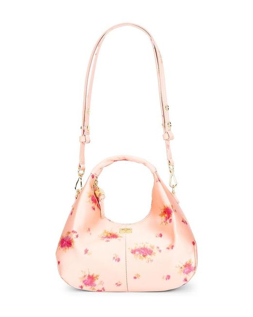 Ganni Pink Hobo Mini Printed Satin Bag