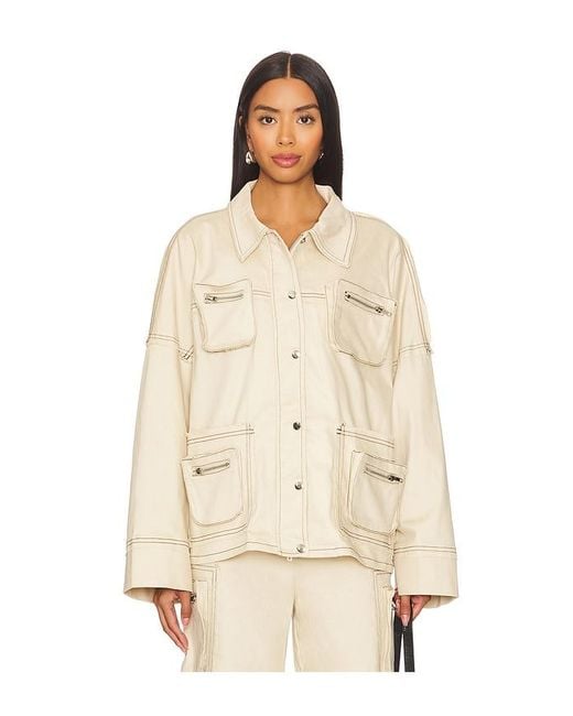 BY.DYLN Natural Twill Utility Cargo Jacket