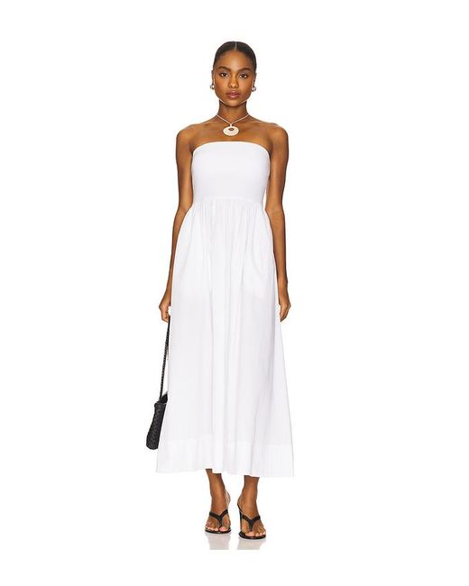 Vestido Sin Tirantes De Algodón Estilo Resort En Color Blanco Talla (También En M, S, Xs) Enza Costa de color White