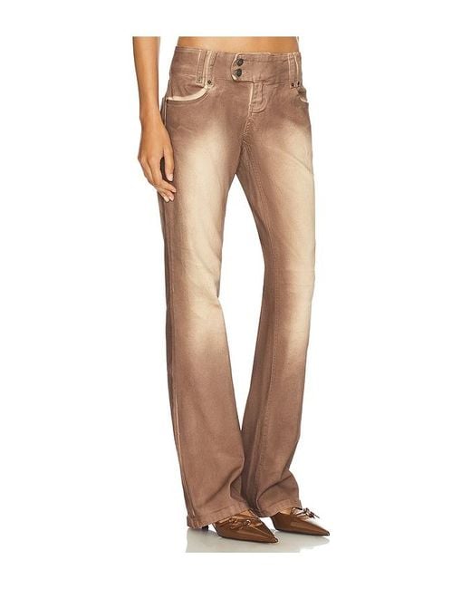 Jaded London Natural Elastische Jeans Mit Eng Geschnittenem, Ausgestelltem Bein