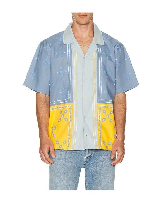 Memory Lane Kurze Ärmel Patch in Blue für Herren