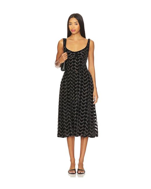 Free People Black Midi-Kleid Freya