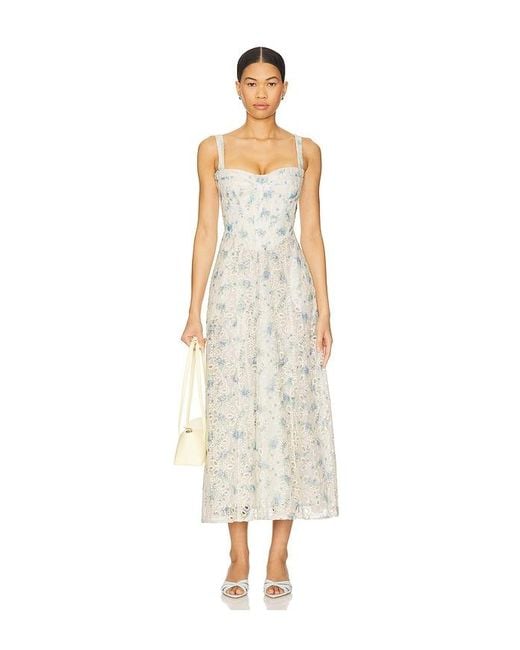 Bardot White Adaline Broderie Midi Dress