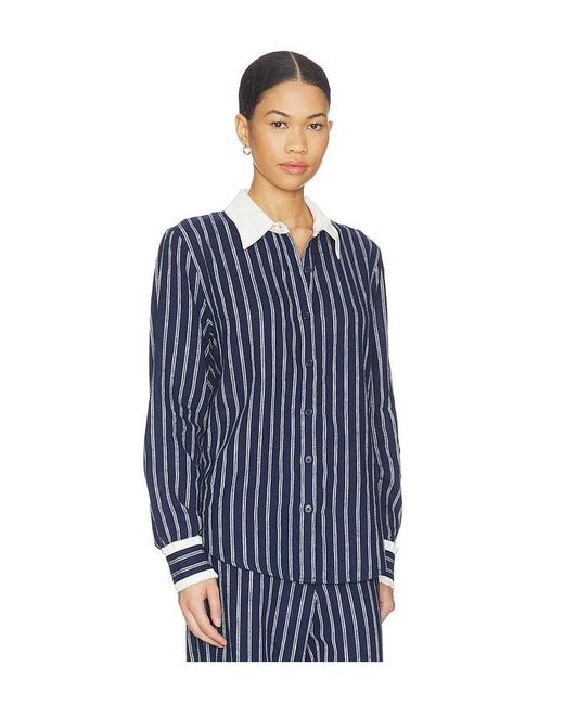 The Upside Blue Belize Bobbi Collared Top
