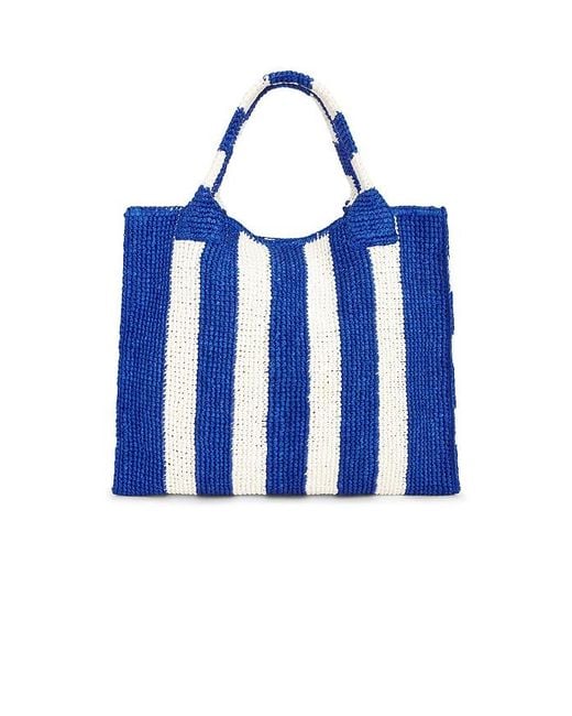 Loeffler Randall Blue Sol Crochet Raffia Tote Bag