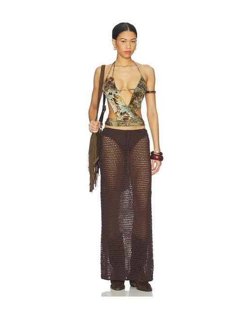 superdown Brown Amelia Maxi Skirt