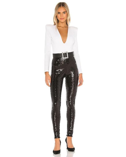 Sequin Leggings En Color Negro Talla (También En S) Commando de color Black