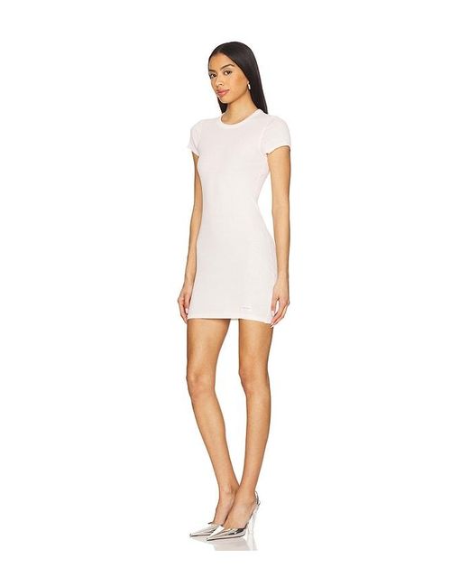 Vestido De Manga Corta Con Cuello Redondo En Color Rubor Talla En Alexander Wang de color White