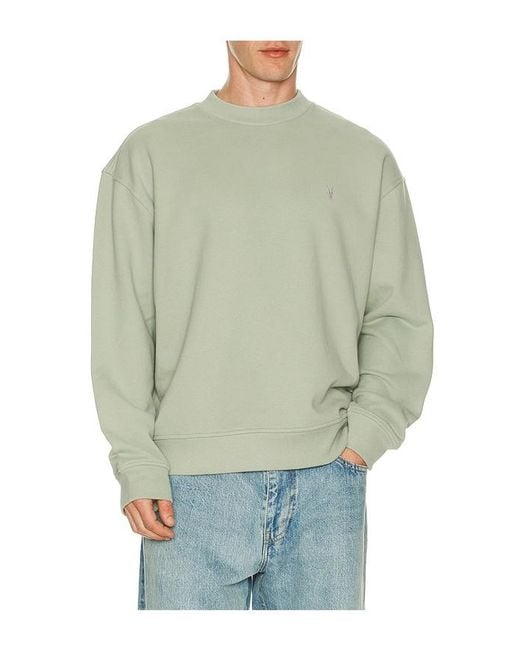 AllSaints Green Asher Crew Neck Sweatshirt for men