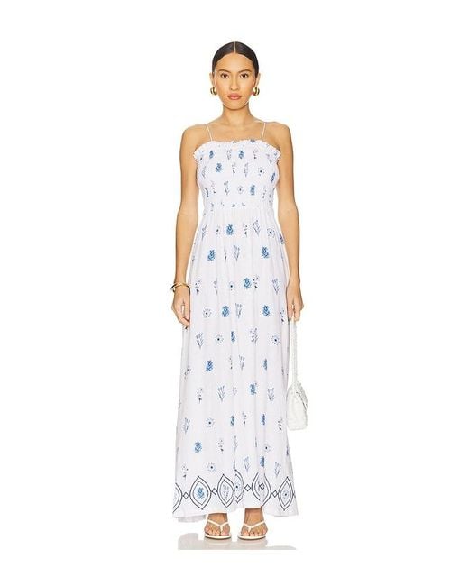 Seafolly White Maxikleid Shirred