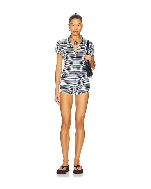 Lovers + Friends Blue Lorraine Top