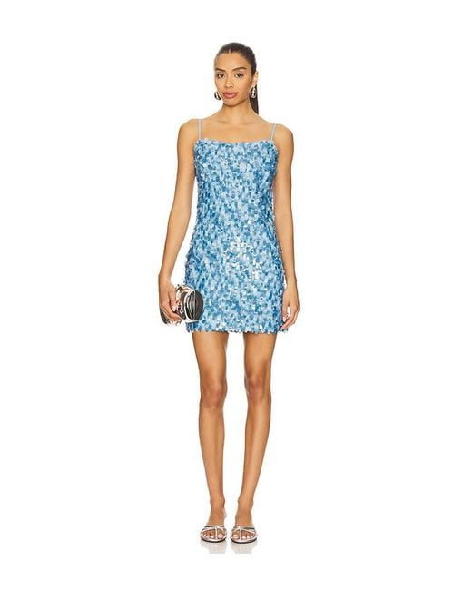 MILLY Blue Colette Multi Size Sequins Beaded Mini Dress