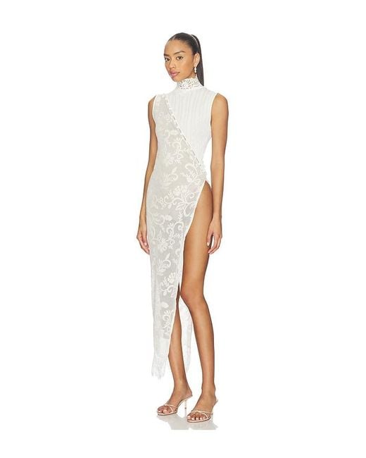 YELLOW THE LABEL White Greta Lace Tunic Dress