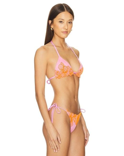 PQ Swim Orange Triangle Bikini Top